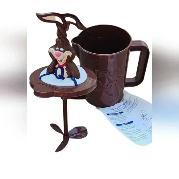Vintage Nestle Quick Nesquik Brown Chocolate Milk Bunny Mixer Pitcher 24oz​​​​​ - Picture 7 of 8